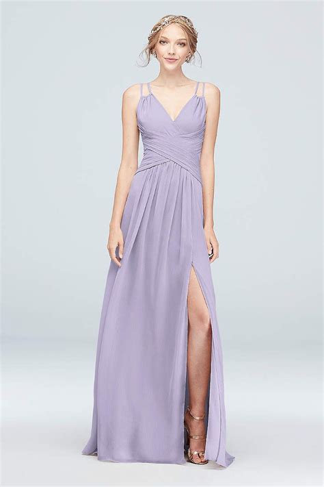 View Spaghetti Strap Asymmetrical Bridesmaid Dress At Davids Bridal