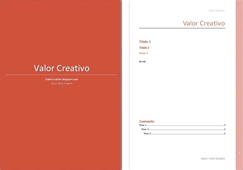Valor Creativo Plantilla Word 2003 2007 Y 2010 Agosto 2012