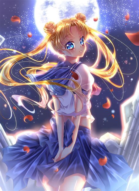 Safebooru 1girl Absurdres Arms Behind Back Bishoujo Senshi Sailor Moon Blonde Hair Blue Eyes