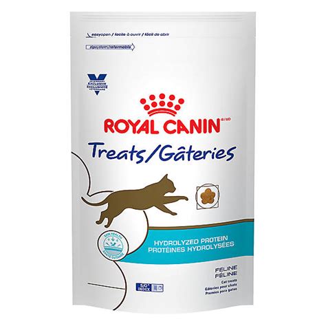 All nutritional information in this table and hereafter is taken from the manufacturer's guaranteed analysis. Royal Canin® Veterinary Diet Hydrolyzed Protein Cat Treat ...