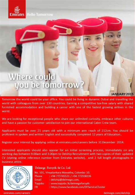 Search and apply for the latest cabin crew jobs. Cabin Crew - Dubai