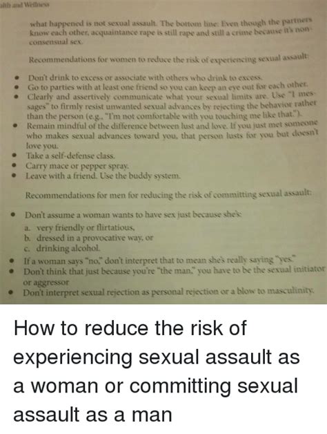 Lth And Wellness What Happened Is Not Sexual Assault The Bottom Line