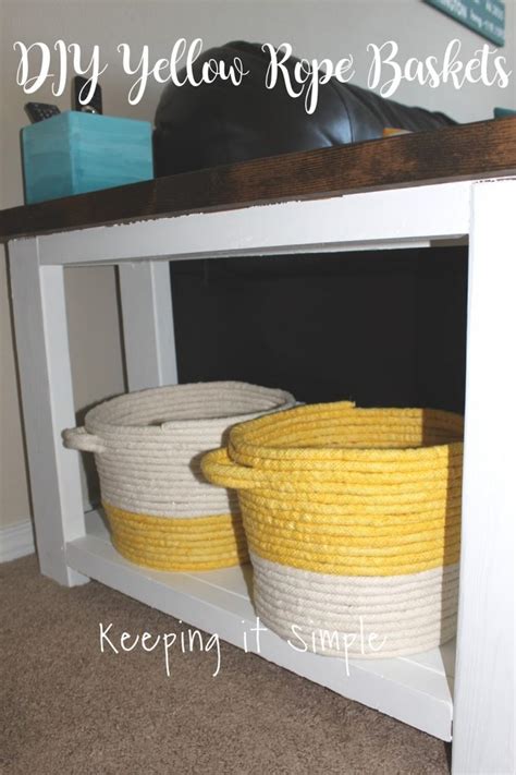 Diy No Sew Yellow Rope Baskets Keeping It Simple