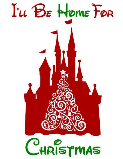 Download I'll Be Home For Christmas - Disney Castle - svg, pdf, png ...