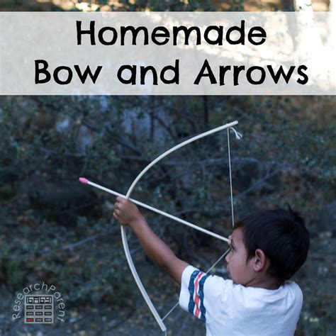 Because our helpers are only three and six, we helped them out by taping a little indicator for where the back of the arrow should fit into the string. Homemade Bow and Arrows - ResearchParent.com