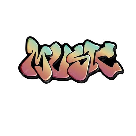 Music Graffiti Lettering Typography Vector Music Graffiti Lettering