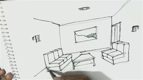 How To Draw Interior View Of Roomone Point Perspective In Easy