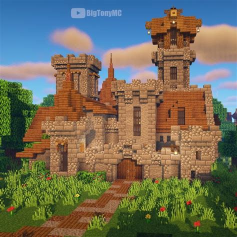A Little Castle With Tutorial Minecraft Mansion Minecraft Castle