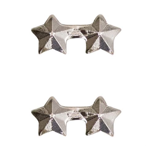 316 Inch Two Silver Stars Mounted On A Bar Ribbon Attachment 2 Per