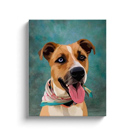 Custom Pet Portrait Canvas Pet Painting From Photo Etsy