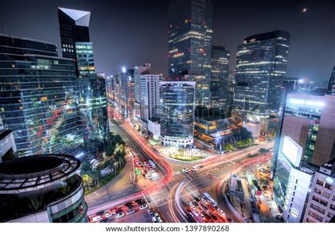 Night View Gangnam Square Seoul City 스톡 사진 1397890268 Shutterstock