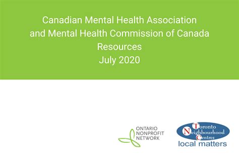 Canadian Mental Health Association And Mental Health Commission Of
