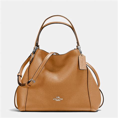 Shop The Coach Edie Shoulder Bag 28 In Polished Pebble Leather Enjoy