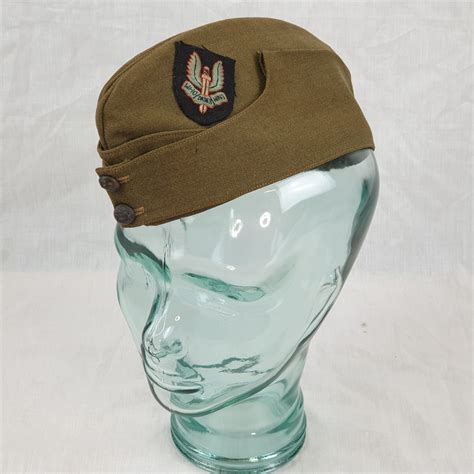 Circa Ww2 British Army Forage Side Cap With Sas Cloth Patch Sally