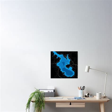 Lake Livingston Map Water Depth Poster For Sale By Dimdom Redbubble