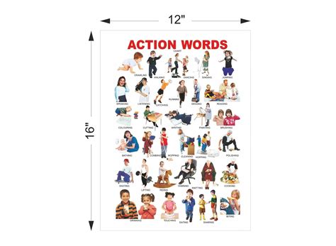 Buy Photojaanic Actions Words Kids Learning Charts S For Kids