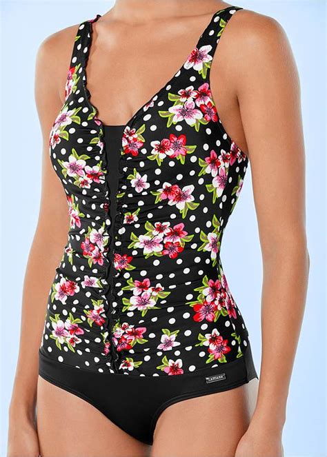 Ruched One Piece Swimsuit In Dot Floral Venus