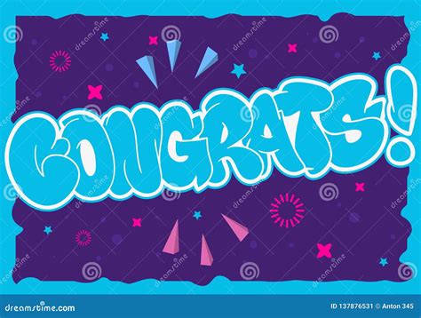 Congratulation Congrats Greeting Card Flyer Poster Hand Drawn Lettering