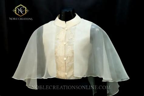MODERN FILIPINIANA DRESS Silk CAPE BARONG Tagalog Philippine National Costume PicClick AU