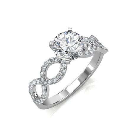 Dy lanai engagement ring in platinum with full pavé band, round. 0.82 carat Platinum - Eternity Engagement Ring - Engagement Rings at Best Prices in India ...