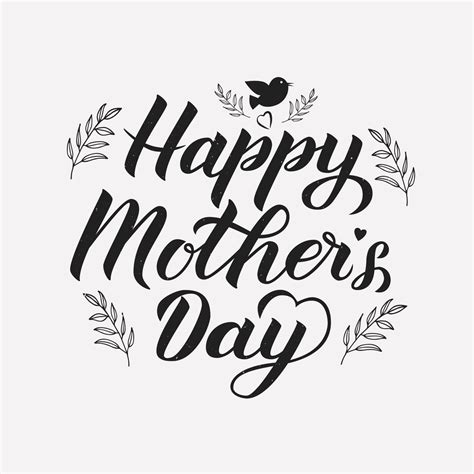 Happy Mother S Day Calligraphy Lettering With Floral Elements Mothers