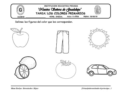 Hoja De Trabajo De Los Colores Primarios Y Secundarios Pdf Color The