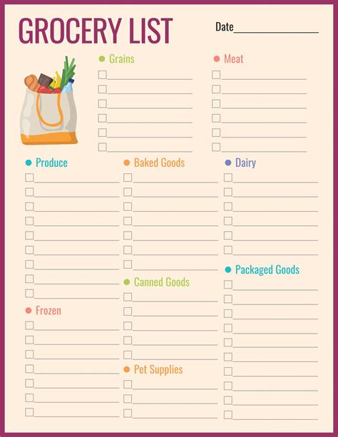 Printable Grocery Lists Check Sheet My Xxx Hot Girl