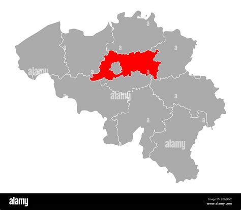 Map Of Flemish Brabant In Belgium Stock Photo Alamy