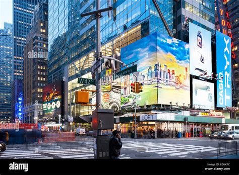 Times Square At Night Broadway 42nd Street Downtown Manhattan New