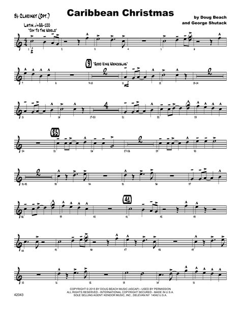 Download free christmas music for clarinet including away in a manger, jingle bells, and more. Caribbean Christmas - Bb Clarinet at Stanton's Sheet Music