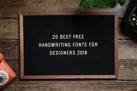 A Black Board With The Words 20 Best Free Handwriting Font For