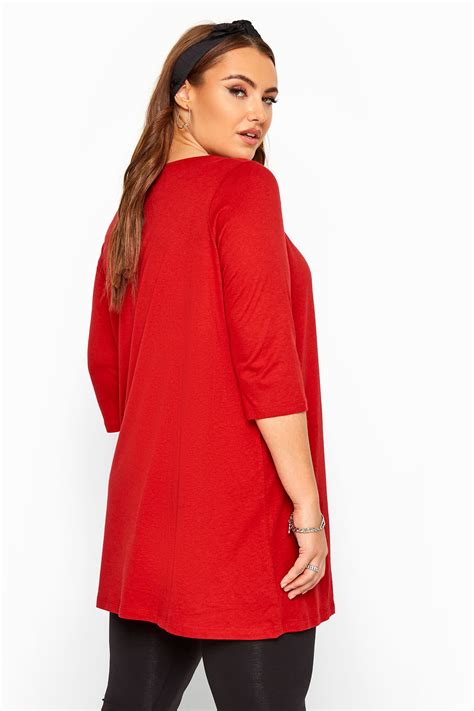 Red Tunic With Pleated Front Yours Clothing