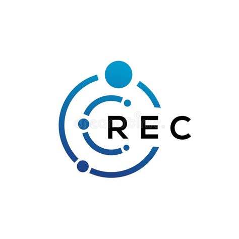 Rec Letter Technology Logo Design On White Background Rec Creative