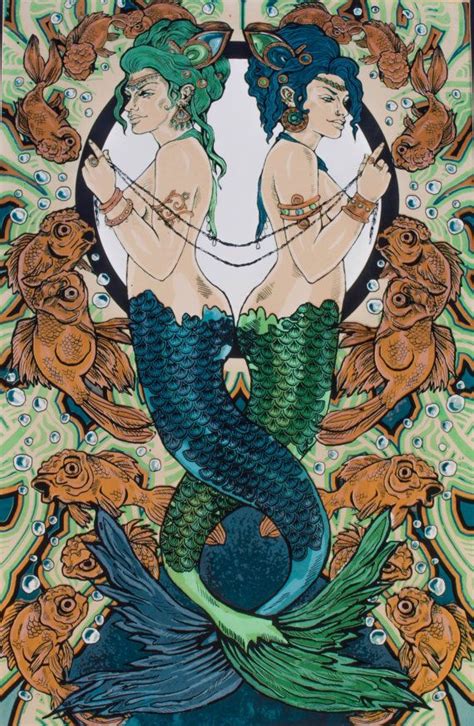 Pisces Art Noveau Style Poster By Katpatdesigns On Etsy 9000 Zodiac