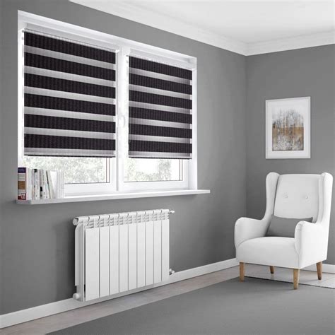 Made To Measure Day And Night Roller Blinds In Black Just Blinds