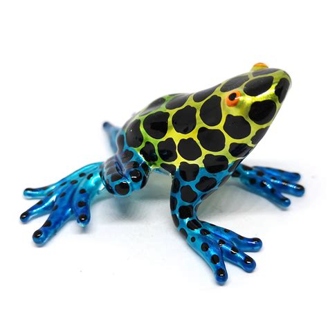 Glass Frog Figurines Collectibles Hand Blown Painted Art Etsy