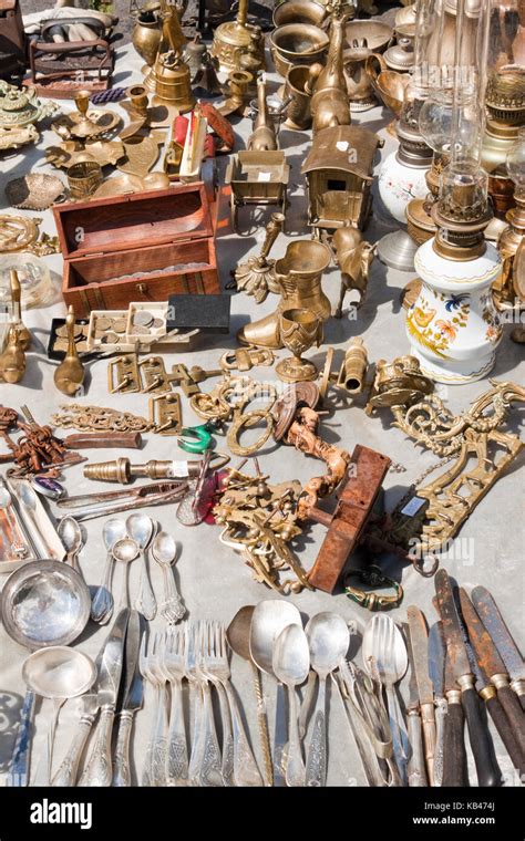 Vintage Things For Sale On A Flea Market In Lviv Ukraine Stock Photo