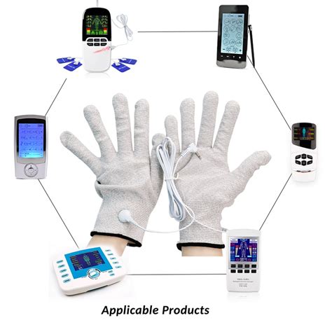 Fiber Electrotherapy Massager Electro Shock Gloves Electric Massage Gloves With Wire Conductive