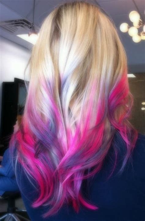 Rainbow Dip Dye Hair Pinterest