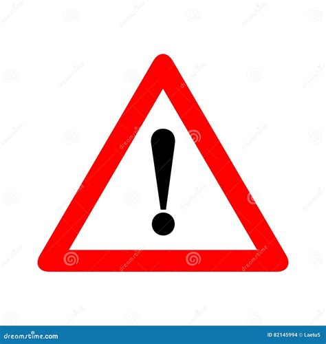 Red Triangle Caution Warning Alert Sign Vector Illustration Isolated