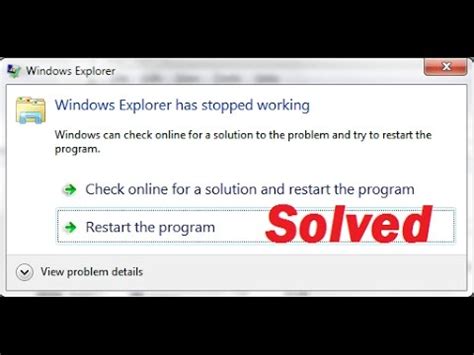 Finding out which software is crashing the windows explorer step 1. Windows Explorer Has Stopped Working 100% solution - YouTube