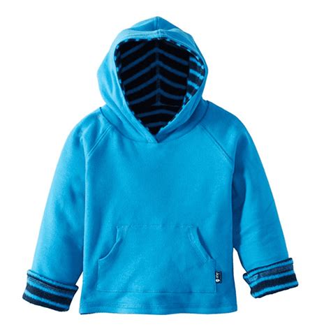 Jojo Maman Bebe Boys Stripe Reversible Hooded Fleece Lined Sweatshirt