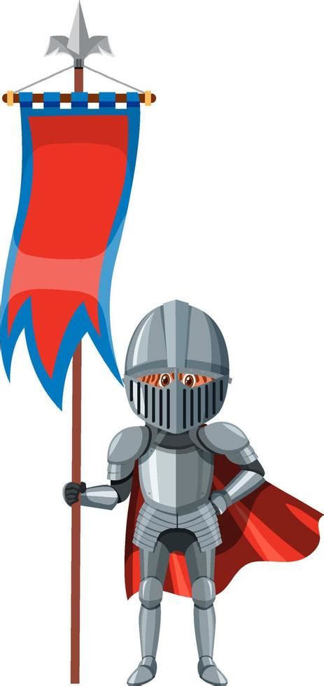 Medieval Knight Holding Flag On White Background 4811770 Vector Art At