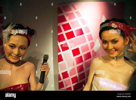 Kowloon Hong Kong China Asia Korean Famous Singers Twins In Madame Tussauds Hong Kong