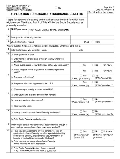 Ssdi Application California Printable Form Printable Forms Free Online