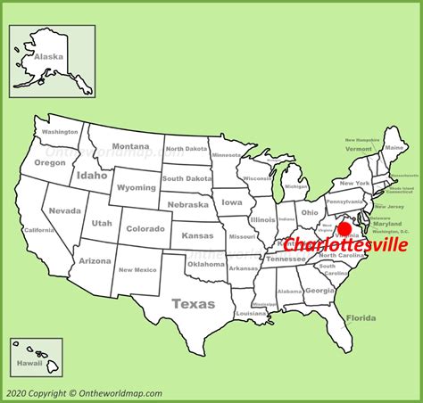 Charlottesville Location On The Us Map