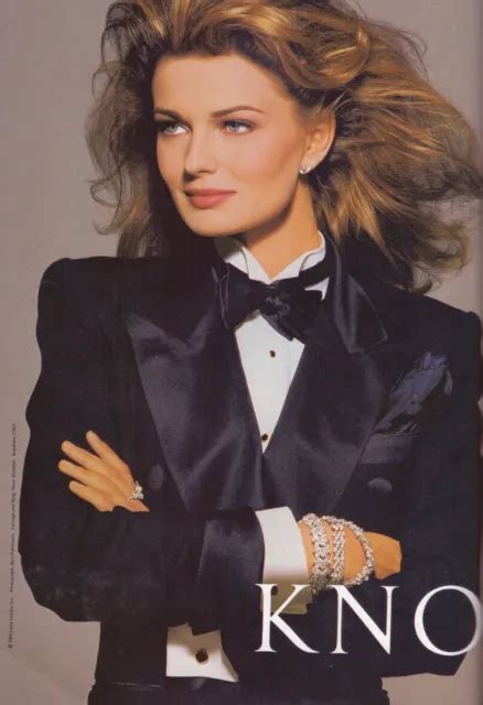1993 Estee Lauder Knowing Perfume Paulina Porizkova Sexy Tuxedo Vintage