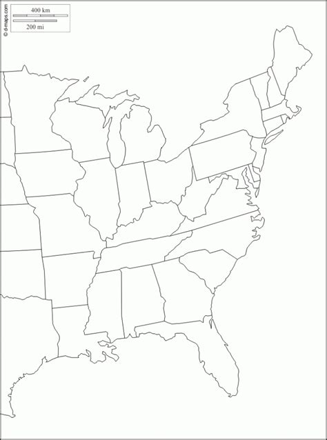 Blank Printable Us Map With States Cities Large Blank Us Map