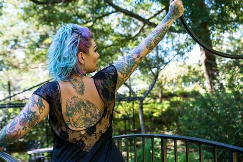 Tattoo Boudoir Photoshoot Blue Purple Hair Christine Cody Boudoir Photoshoot Blue Purple