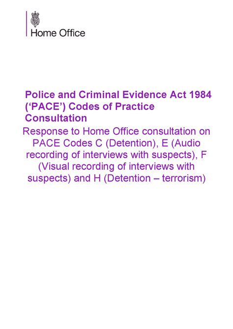 Police And Criminal Evidence Act 1984 Pace Codes Of Slides